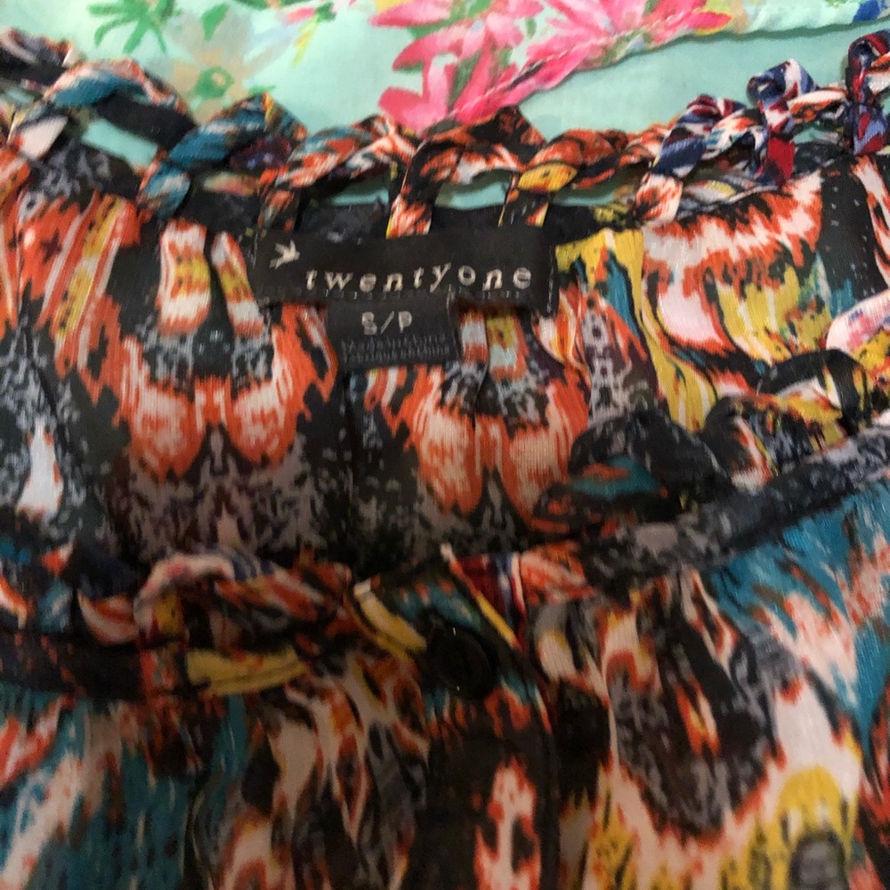 3 forever floral red cami tank tops spaghetti S - Picture 4 of 8